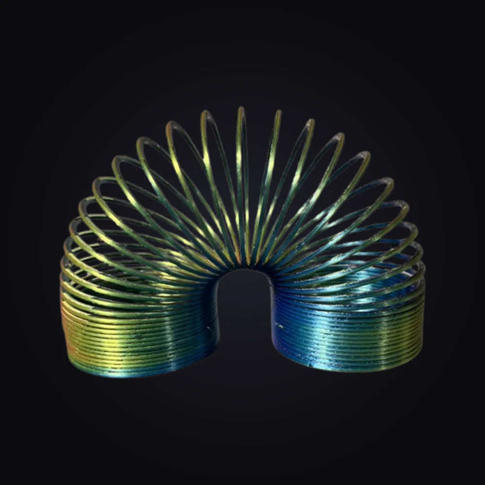 Regnbågsfärgad slinky-spiral